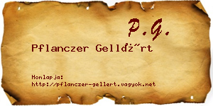 Pflanczer Gellért névjegykártya